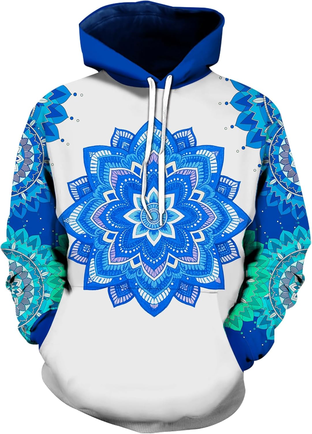 sanatty Unisex 3D Print Pullover Hooded Sweatshirt with Big Pockets for Men, Women, Teen Boys