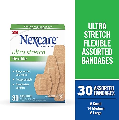 Miniatura 3 de Nexcare Vendajes de tela flexible y resistente, 30 surtidos, paquete de 2