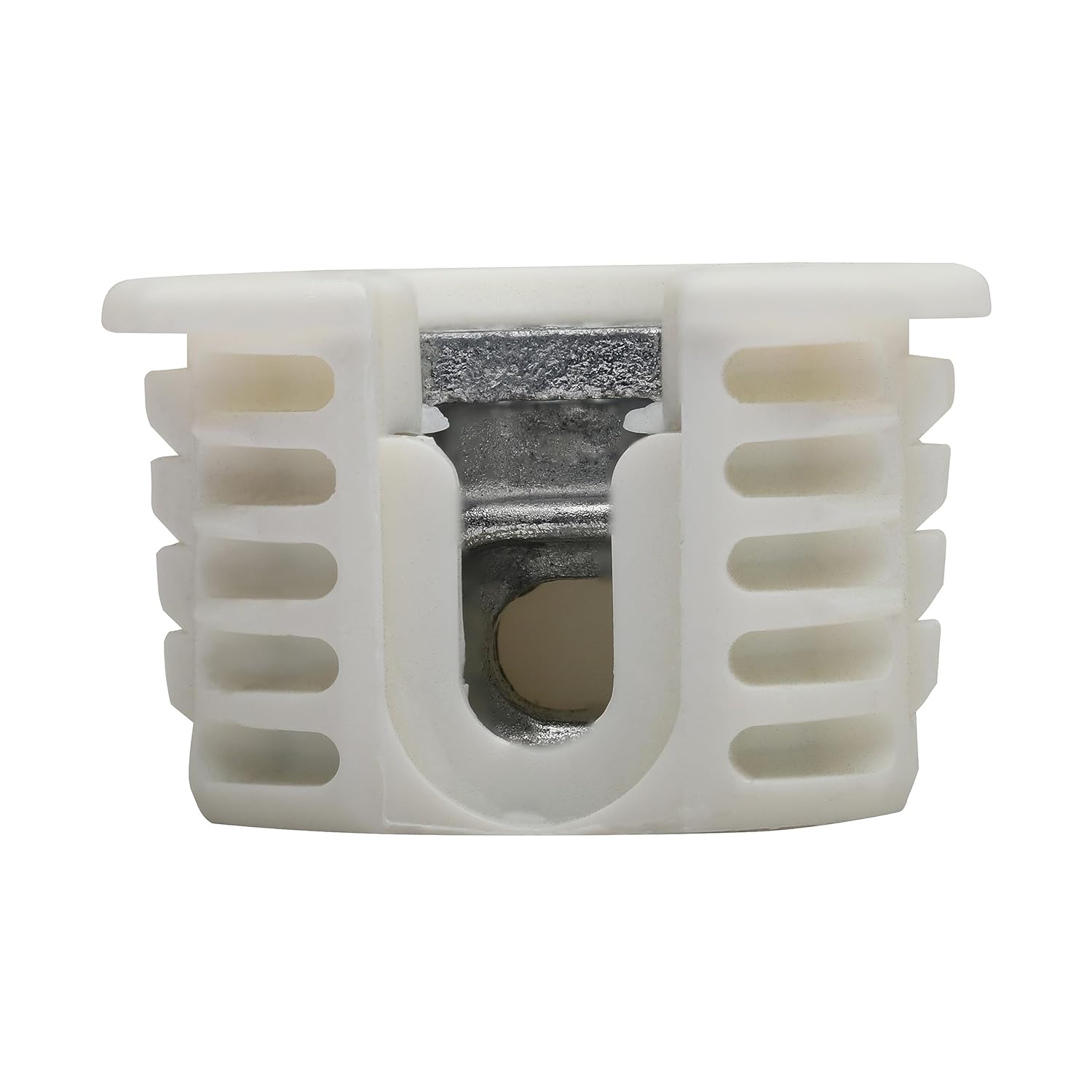 25 Pack Titus System 6 Cam Connector for 19mm Panel, with Ridge (Drop-in), Cam Lock Nut Furniture Fastener, Furniture Connecting Cam Fittings in White Finish, Non-Outrigger, R011WHT