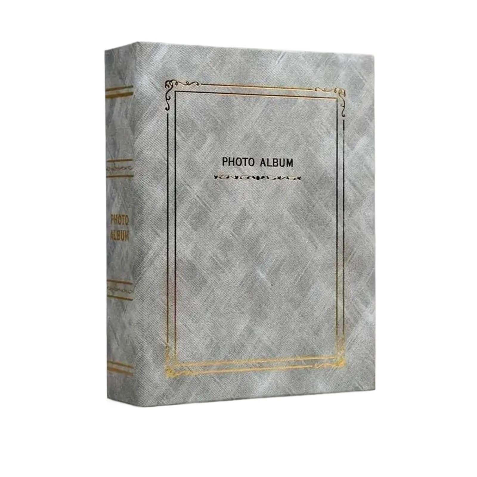 Album photo vintage avec pages transparentes – 4 x 6 pouces, capacité de 200 photos(Light Grey)