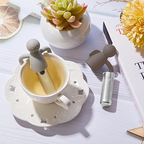 Miniatura 3 de Infusor de té para té suelto, lindo colador de té de malla fina, filtro de té de acero inoxidable, difusor de té más empinado para tazas de té