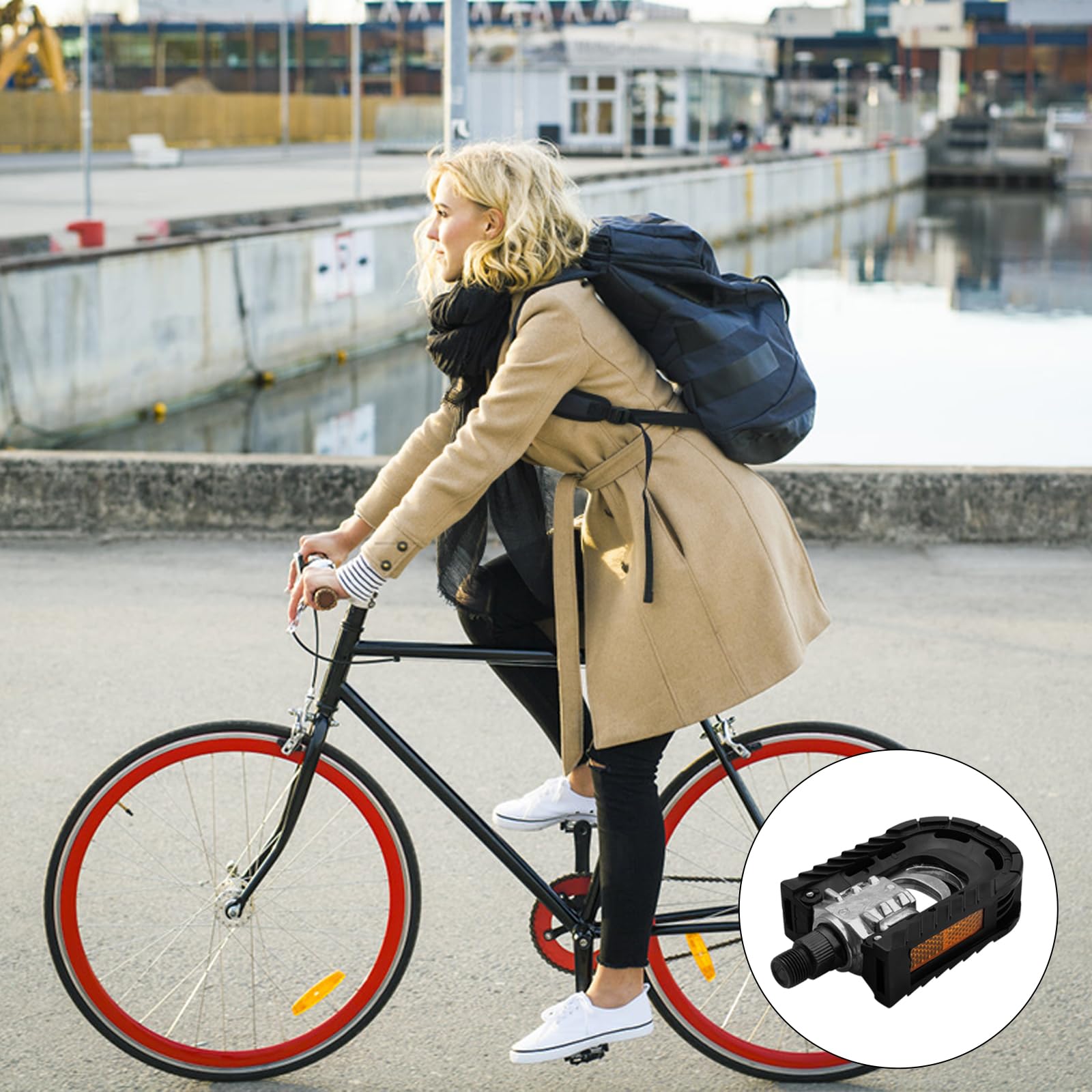 AntidéRapante PéDales, PéDales De VéLo Plateforme De VéLo En Aluminium PéDales De VéLo Pliantes PéDales Pliantes En Aluminium Pour Pedelec Vtt VéLo Pliant VéLo De Route