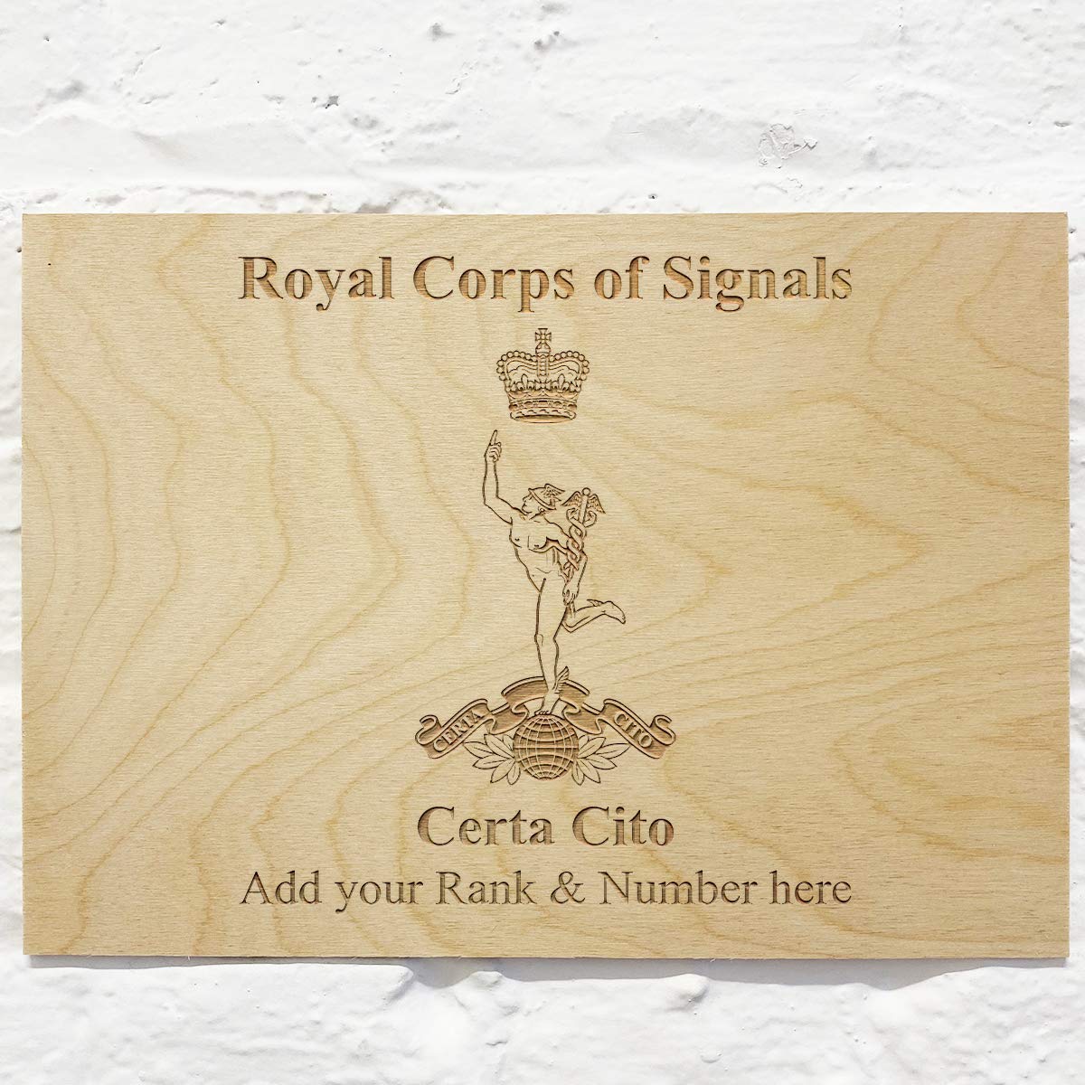 Royal Corps of Signals Personalised Add Name Custom Wooden wall sign Plaques 30x40cm (11.8"x15.8")