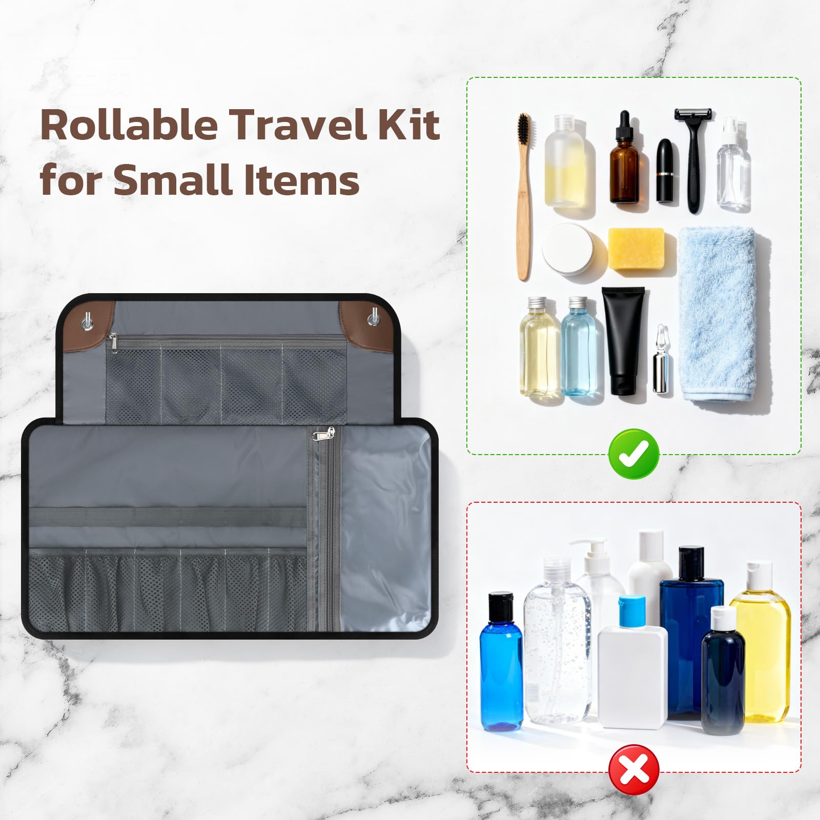 Neceser de Viaje para Hombre, Juego Doble Impermeable, Organizador de baño para Kit de Afeitado, higiene, Accesorios de Aseo