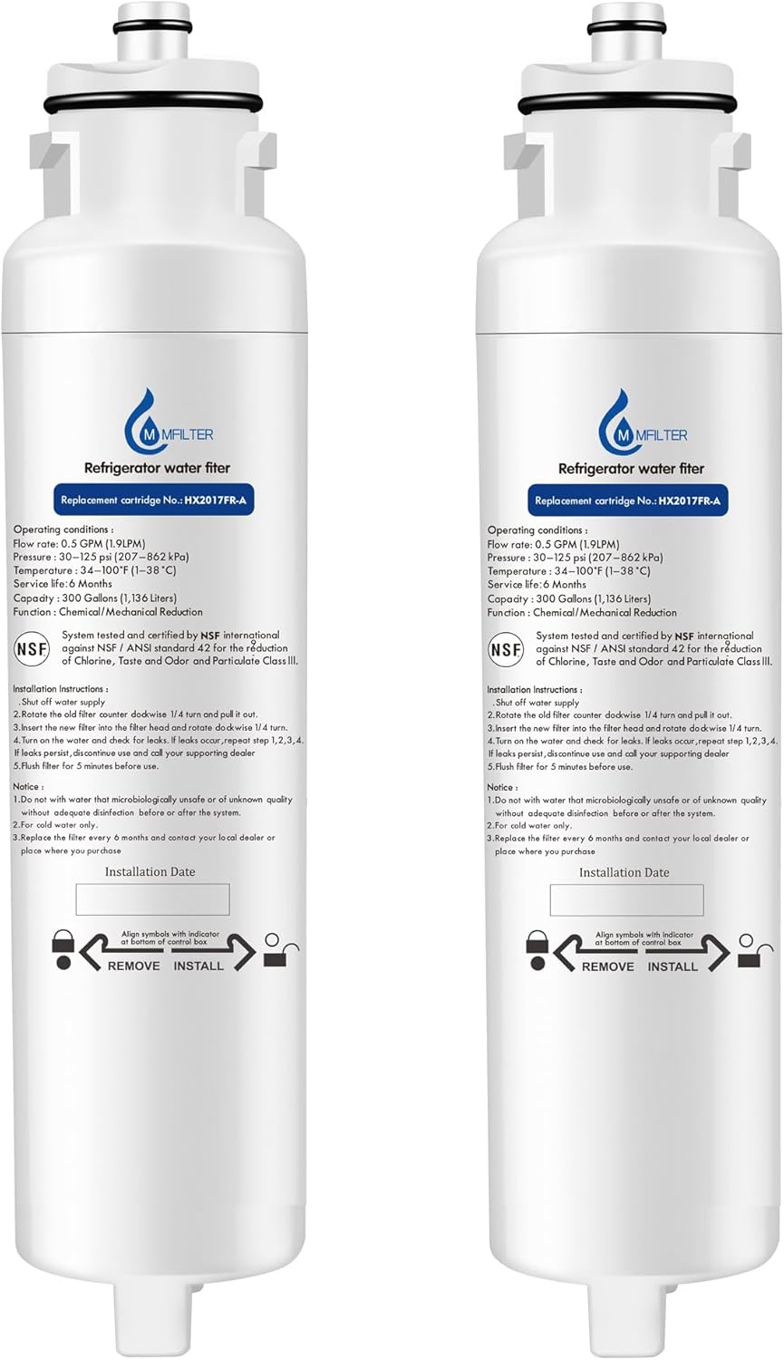 HX2017FR-A HX2017F-A refrigerator water filter,replacement Compatible with Hisense HX2017FR-A HX2017F-A Hisense HRF266N6CSE HRF266N6CSE1 HRF209N6CSE HRF254N6TSE HRF254N6DSE (2-PACK)