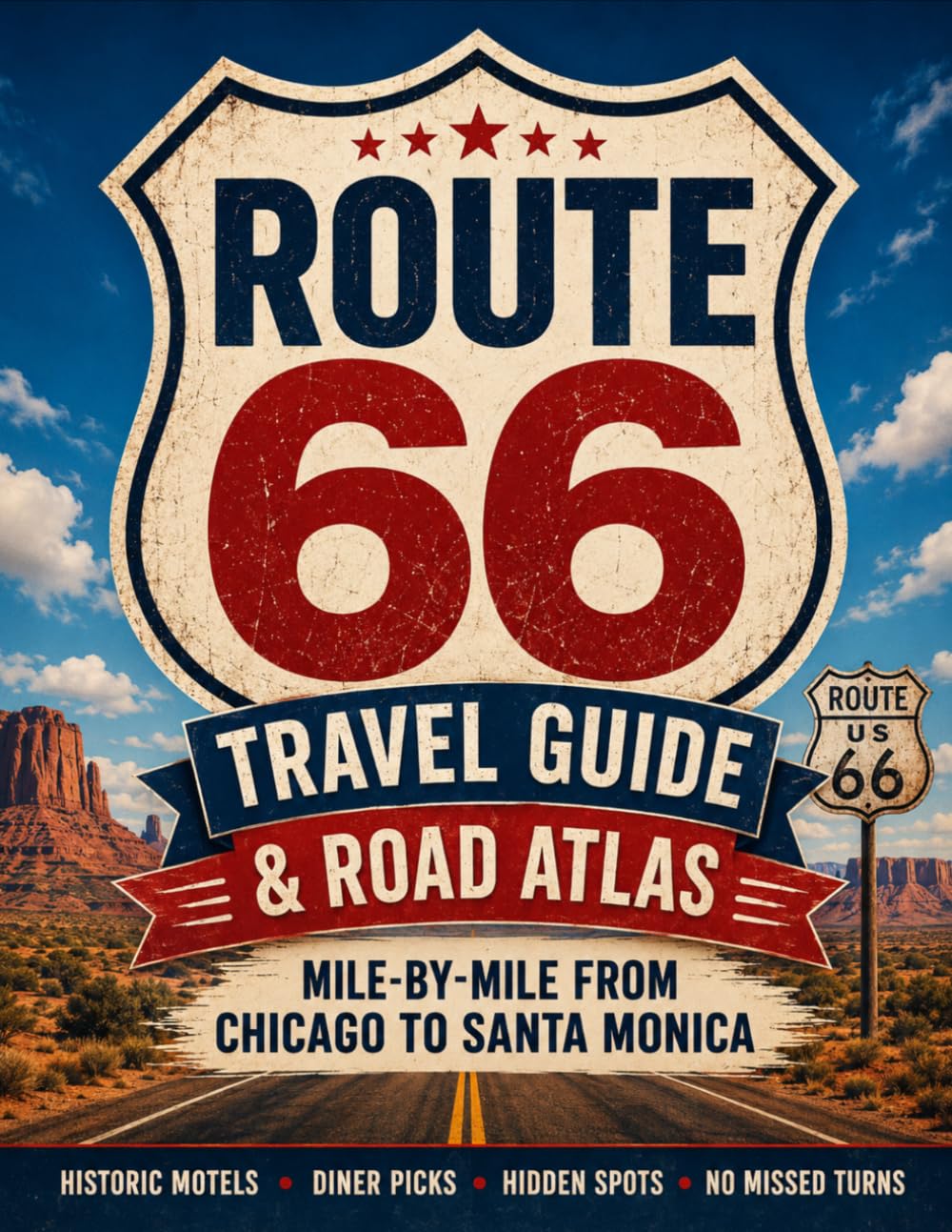 Route 66 Travel Guide and Road Atlas: Master the Classic American Road Trip Mile-by-Mile from Chicago to Santa Monica with Historic Motels, Diner Picks, and Hidden Spots Without Missing a Turn