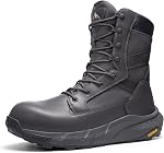 NORTIV 8 Bottes de travail d'orteils en acier pour hommes Zipper latéral léger Sécurité Bottes composites militaires pour le confort de toute la journée Peakforce-Nano