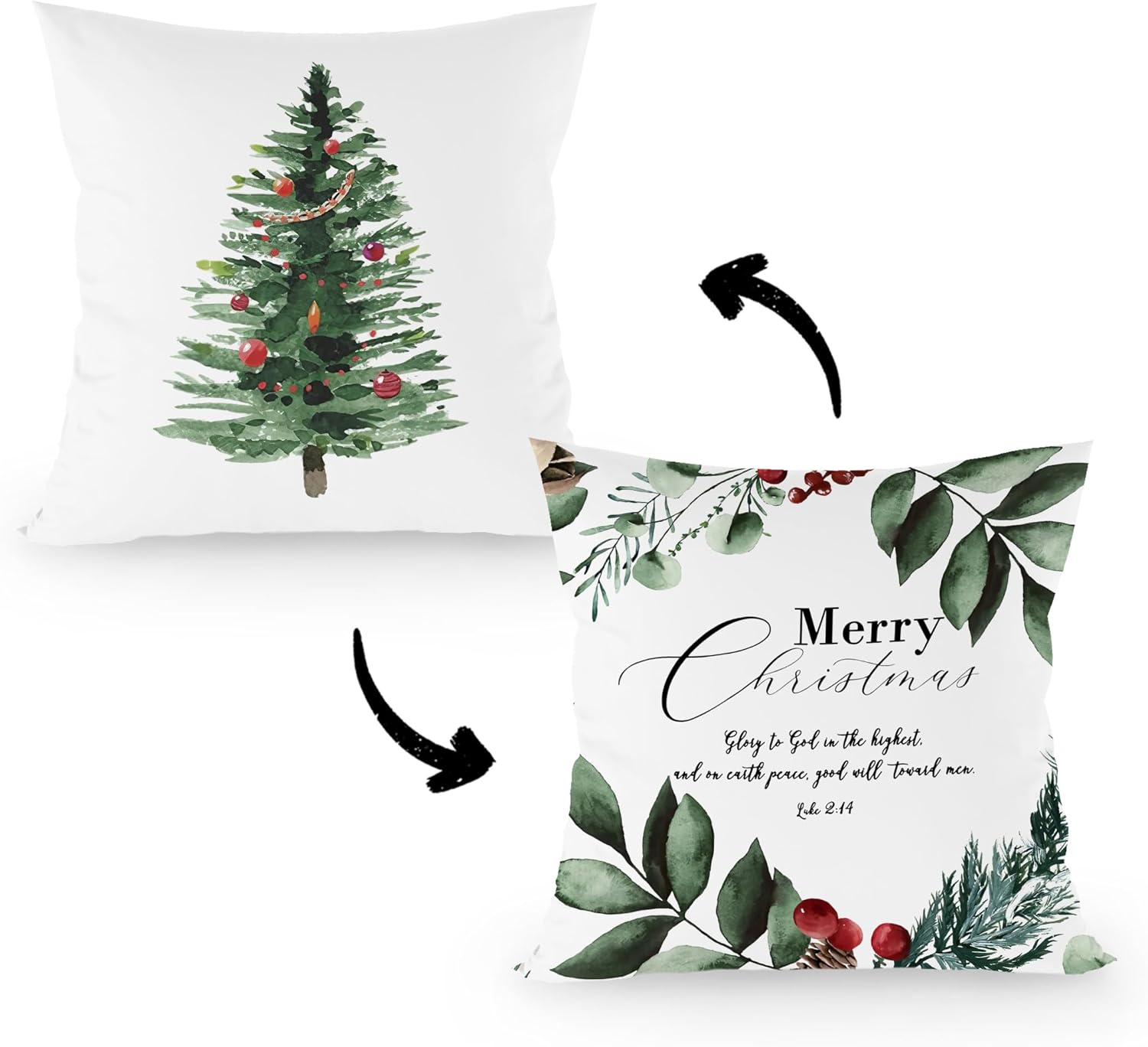 FLDAS Christmas Pillow Covers 18x18, Christmas Tree Pillow