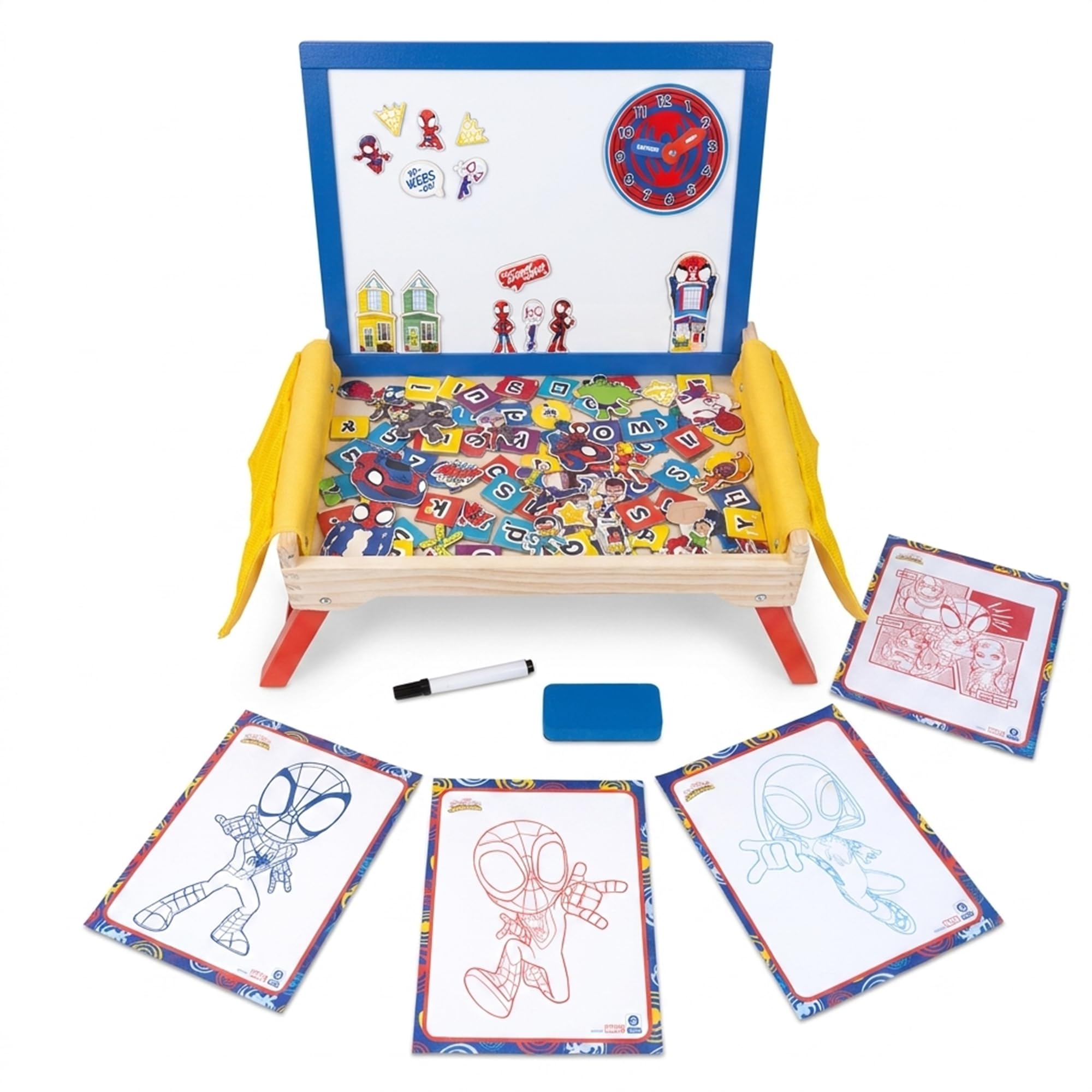 Marvel Spidey and His Amazing Friends Kids Activity Desk – Wooden Folding Lap Desk with Whiteboard, Magnetic Accessories, Storage Pockets & Marker – Portable Play Table for Boys & Girls — image 1
