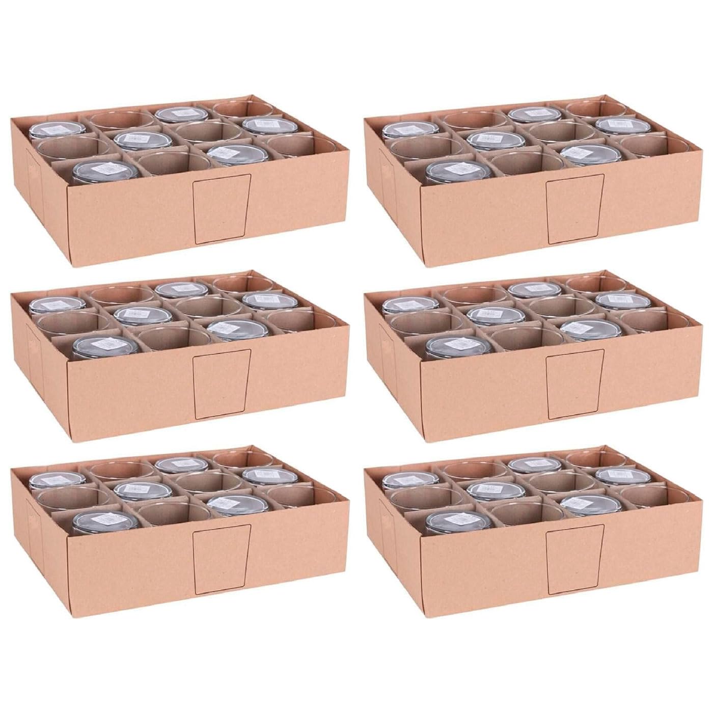 Acan Tradineur - Pack de 6 Cajas de 12 Vasos Modelo Bodega - Capacidad: 360 ml - Fabricado en Vidrio Resistente - Apto para lavavajillas - Tamaño Aprox: Ø 8,8 x 9 cm - 72 Uds Totales