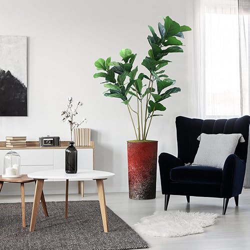 Miniatura 7 de Árbol artificial en maceta moderna, árbol de seda Monstera falso para decoración del hogar en interiores y exteriores, 65 pulgadas de alto total