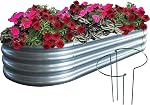 COATTOA Galvanized Raised Garden Bed, Raised Garden Boxes, 2 Pcs 6×3×1ft Outdoor Galvanized Planter Box, Garden Stock Tank Outdoor with Metal Plant Stakes, Garden Beds for Vegetables Planting