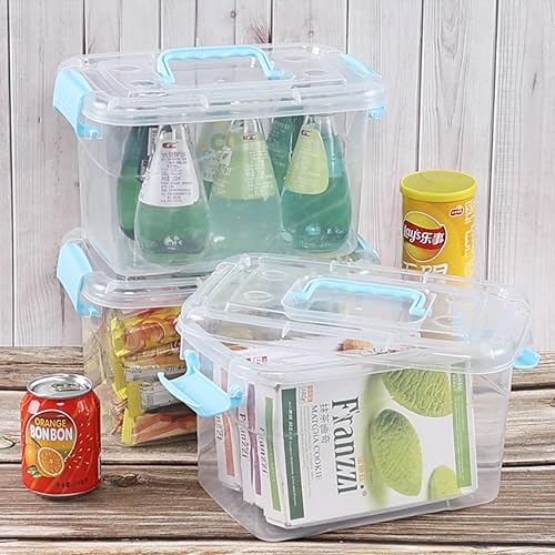 Miniatura 6 de Cajas de almacenamiento de plástico de 5 cuartos de galón con tapas, paquete de 6 cajas de almacenamiento transparentes con asa