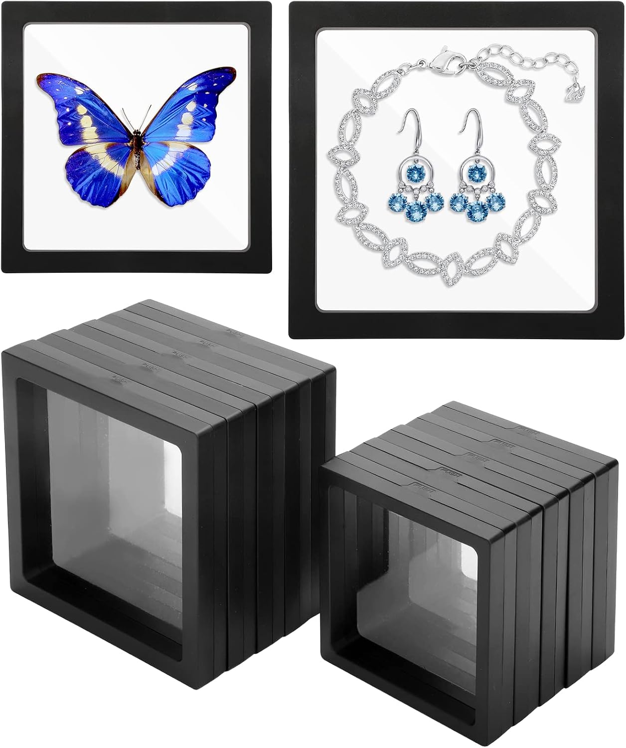 Linkstyle 10PCS Challenge Coin Display Holder, 3D Floating Display Case