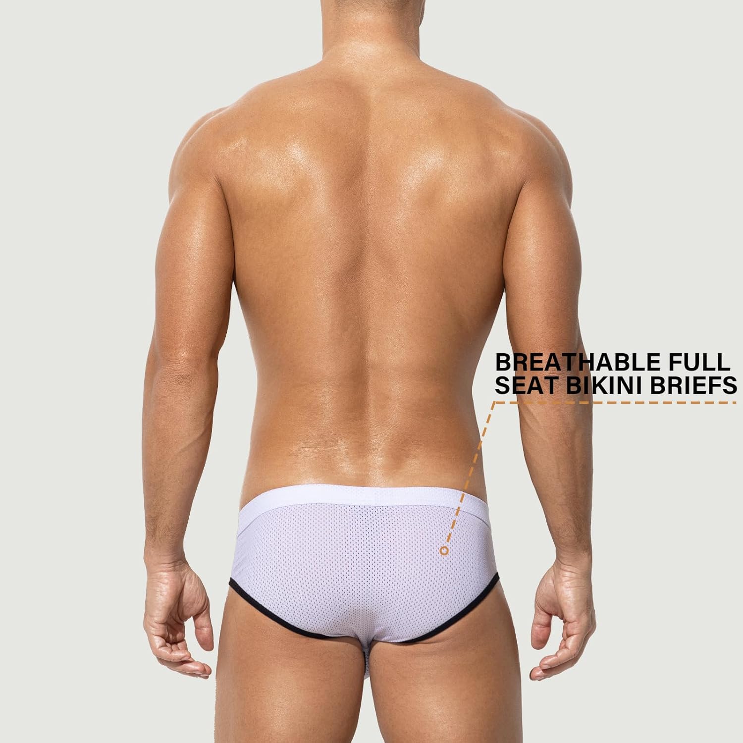 Arjen Kroos Mens Sexy Mesh Underwear Briefs Breathable Silk Low Rise Athletic Underwear - Image 5