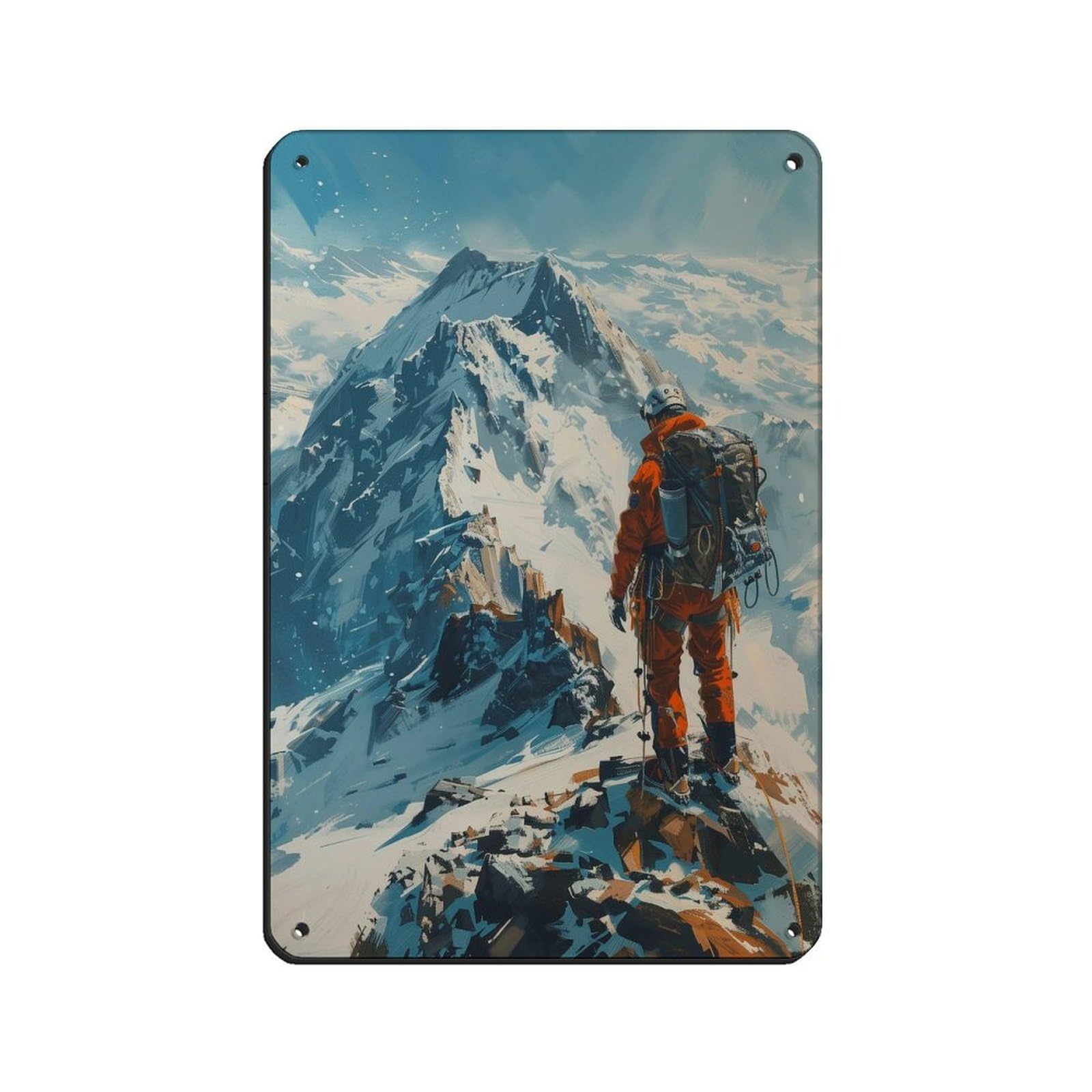 Poster aquarelle d'alpinistes pour sublimer un mur vide de café ou bar