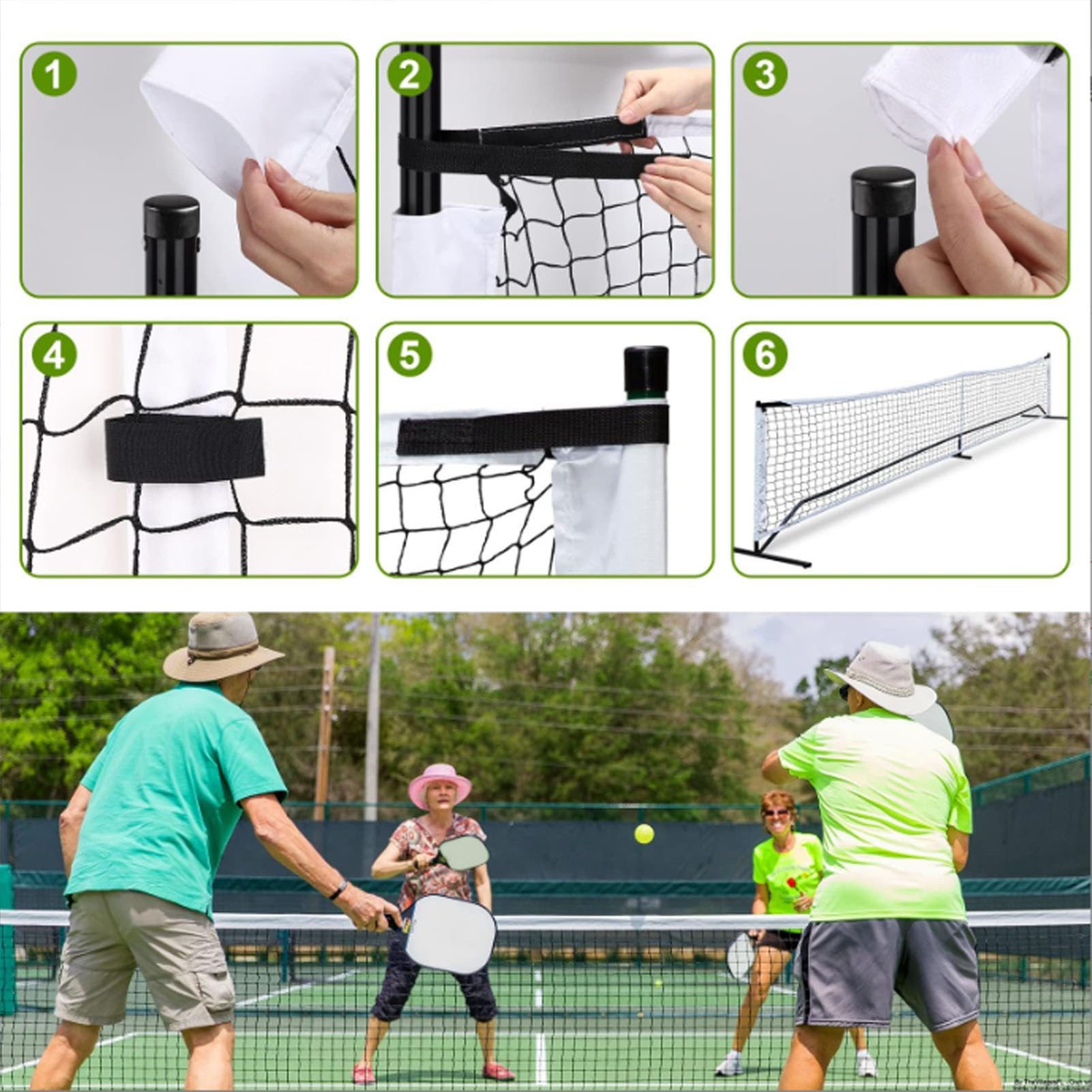 Rete Pickleball Regolamentare per Interno/Esterno | Struttura Autoportante 6.7m | Rete Allenamento per Pallavolo, Tennis, Fitness e Giardino
