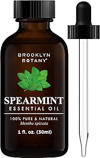 Brooklyn Botany Spearmint Essential Oil – 100% Pure and Natural – Therapeutic Grade Essential Oil with Dropper - Spearmint Oil for Aromatherapy and Diffuser - 1 Fl. OZ