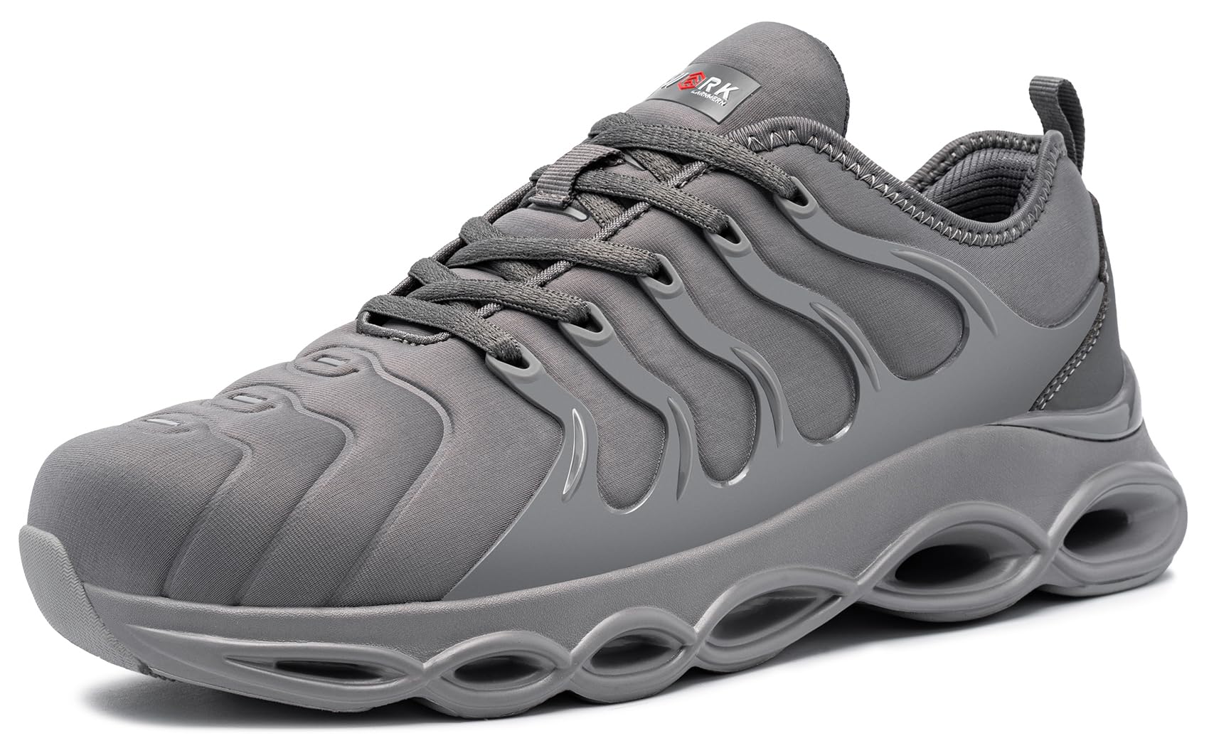 LARNMERN Zapatos de Seguridad Mujer Amortiguación Moda Zapatillas de Seguridad Cómodo Ligeras Respirable Calzado de Seguridad Punta de Acero(Gris Oscuro,39EU)