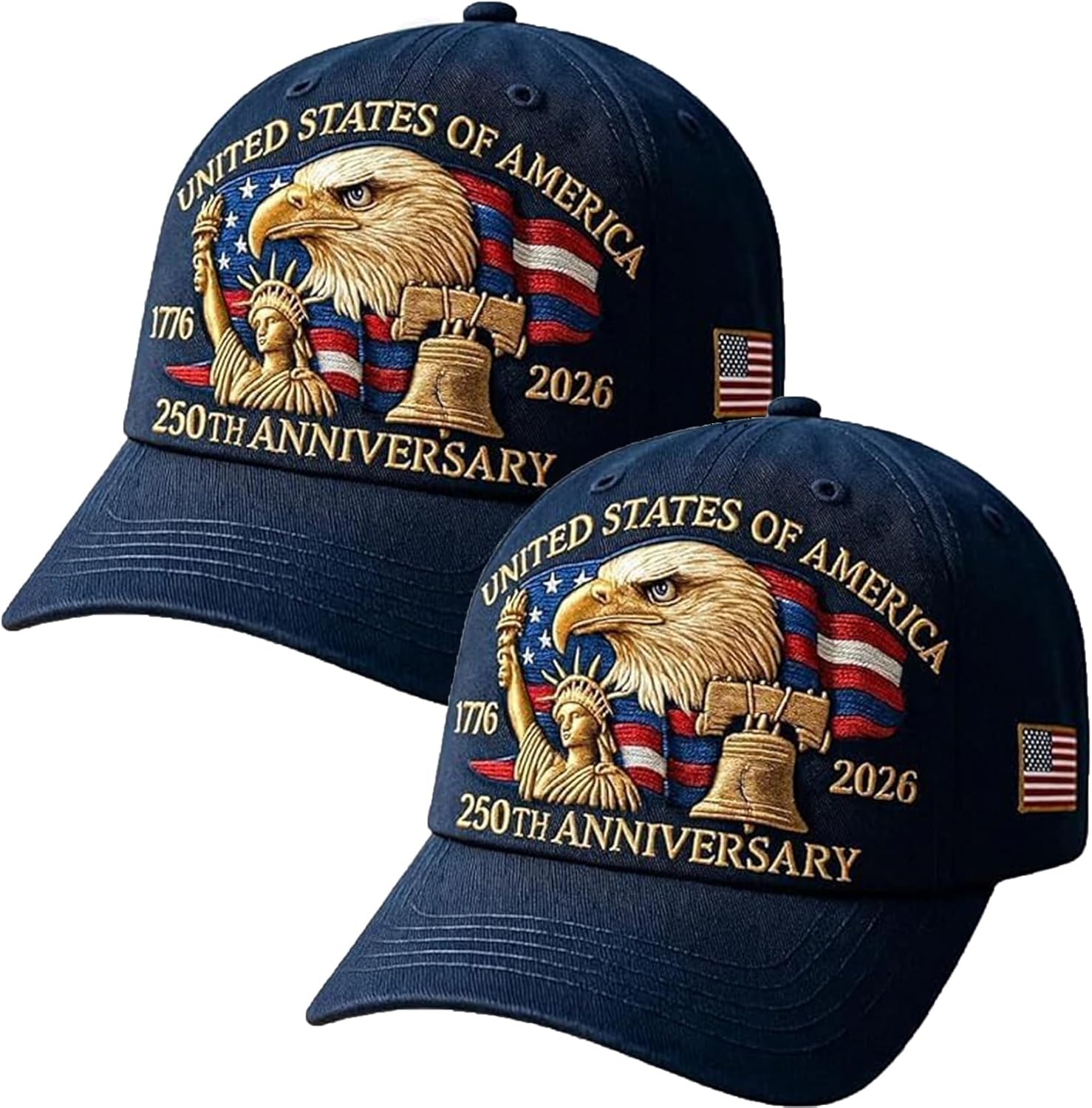 Eagle & Liberty – United States 250th Anniversary Hat, 2025 Adjustable Bald Eagle Printed Patriotic Baseball for Men Women
