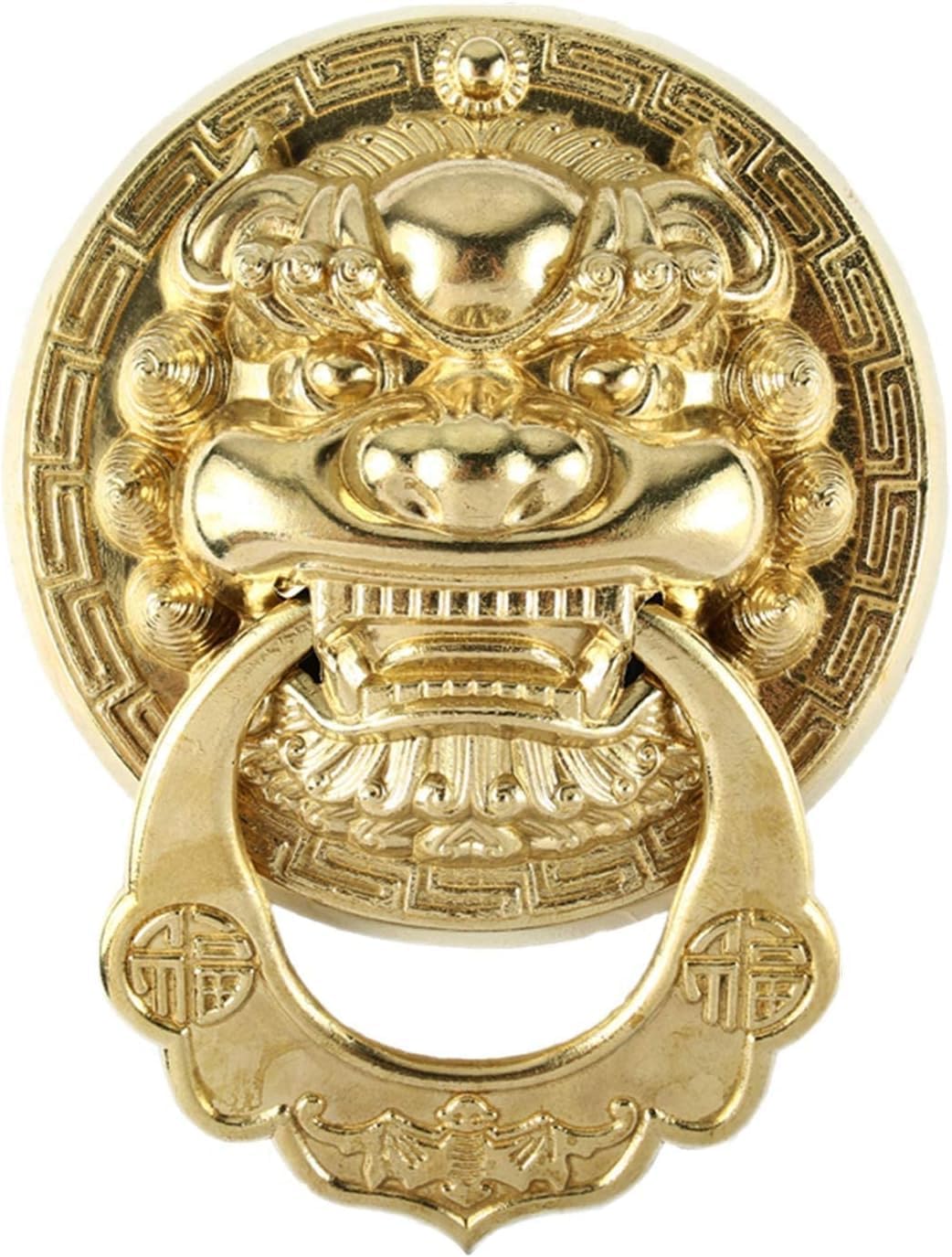 Door Knocker, Door Knocker Antique Design Lion's Head Door Knockers, Classic Vintage Oriental Beast Sculpture Gate Handle Portable Pull Ring, Easy to Install
