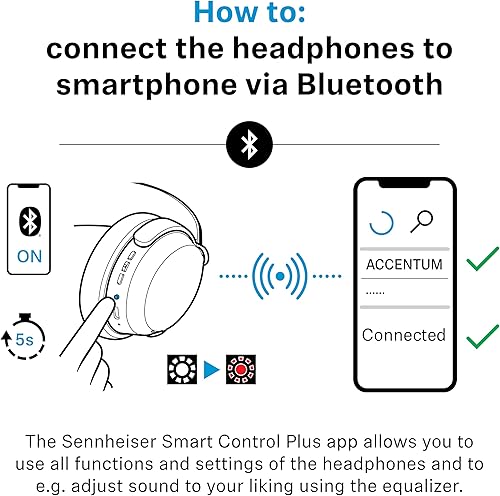 Miniatura 14 de Sennheiser ACCENTUM - Audífonos inalámbricos Bluetooth – Batería de 50 horas, audio, cancelación de ruido híbrida (ANC), comodidad durante todo