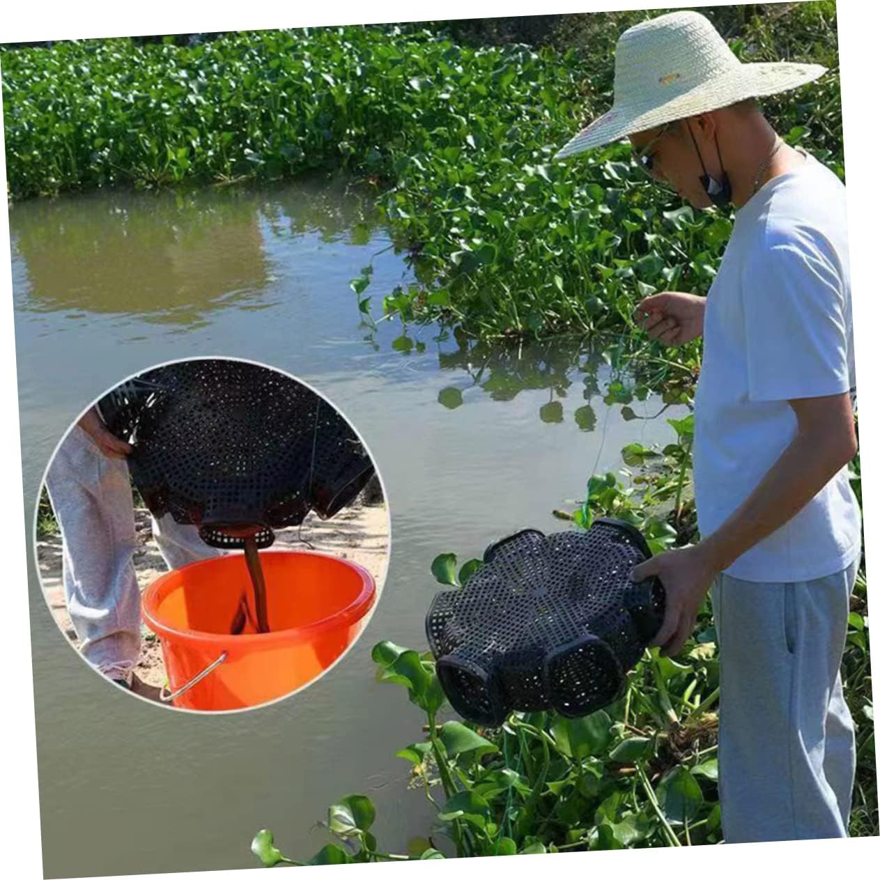 Plastic Fishing Trap Cage for Crawfish Shrimp EEL Crab Durable Reusable Net for Bait Fishing for Professionals Enthusiasts