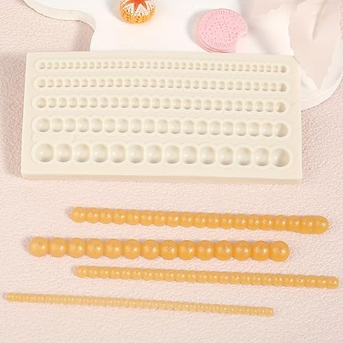 Miniatura 8 de 1 molde para fondant de cadena de perlas hemisféricas para decoración de bordes de pasteles, moldes de silicona de perlas de chocolate, adecuado