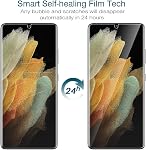 LK 3 Protecteur d'écran Pack pour Samsung Galaxy S21 Ultra, Se guérir soi-même TPU Film, Anti-rayure, Pas de bulle, Sensible au toucher, Support dans l'affichage scanner d'empreintes digitales, Outil d'alignement inclus