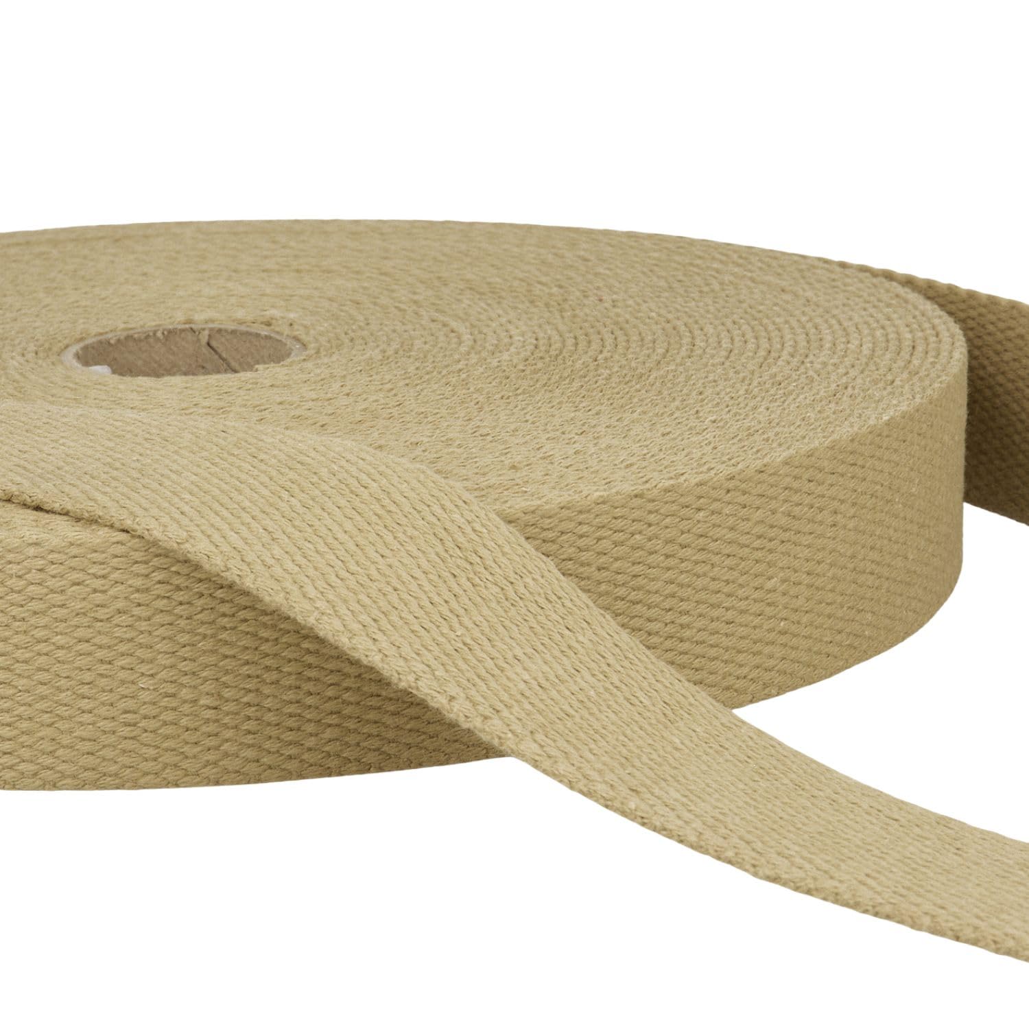 5 Metres Golden Baige Heavy Duty Cotton Webbing, 25mm Wide Strong Thick Firm Strap, Machine Washable 30°C, Perfect for Bag Handles, Tote Straps, Belts, Pet Leads, Repairs & Crafts by Giddy Square