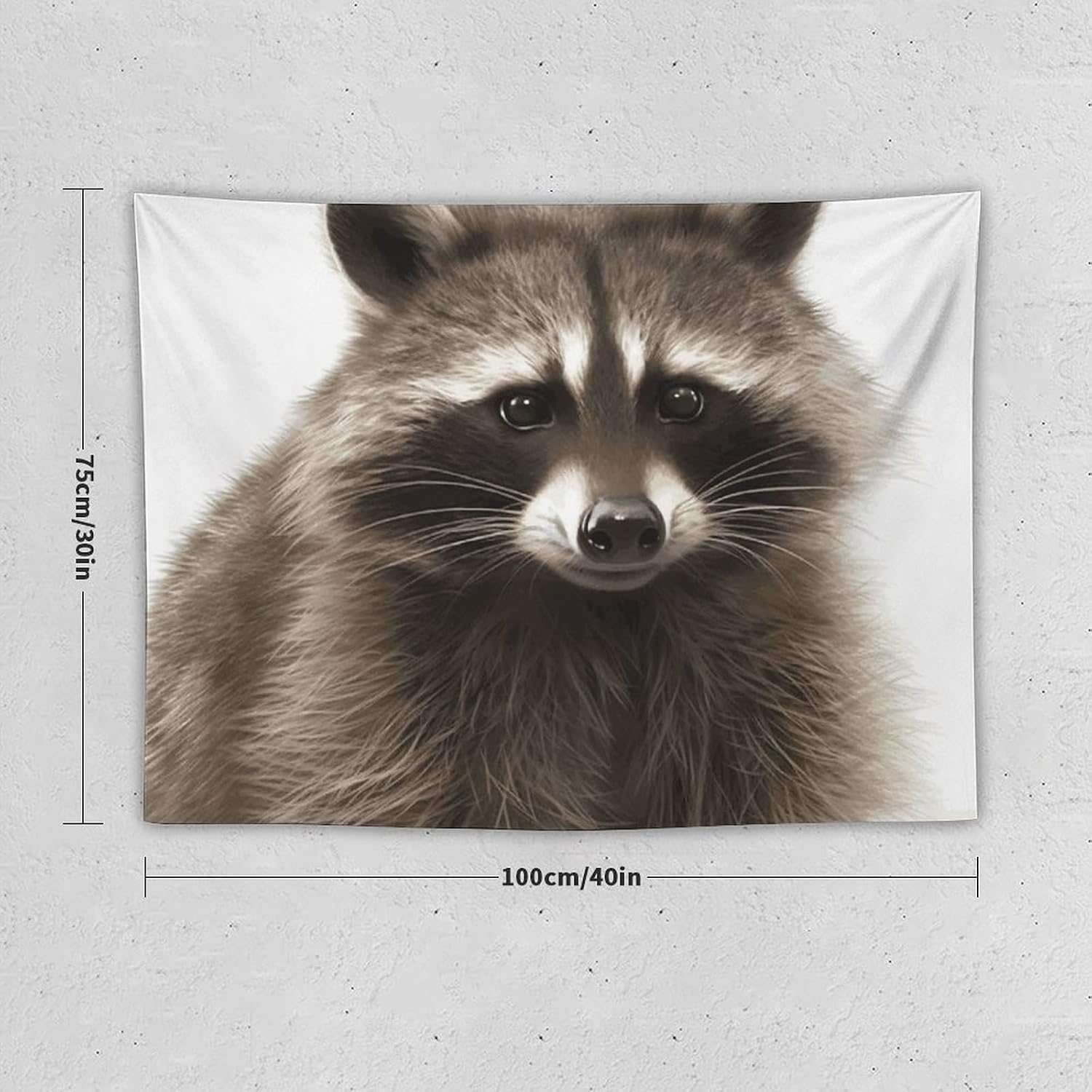 WSOIHFEC Tapestry Wide Wall Hanging Hairy Raccoon Tapestry Vintage Lightweight Wall Blanket Funny Tapestry Wall Art Home Decor Soft Mural for Bedroom Dorm Living Room 30"x40" image 2