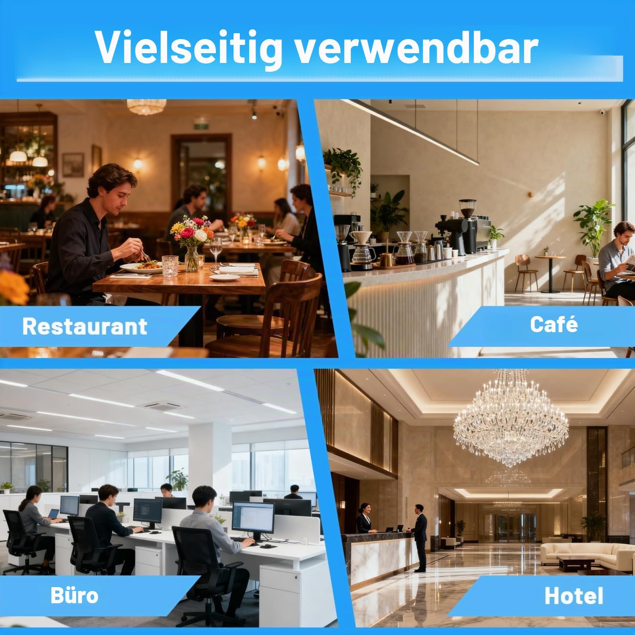 GAESHOW 2 Stück Prospekthalter mit 5 Fächern, Acryl Prospektständer, 4 x 9 in Tisch-Prospektständer, Transparent Wandprospekthalter für Büro, Empfang, Menü, Flyer