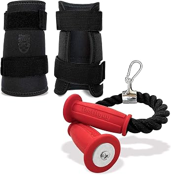 THEFITGUY Arm Guards and Tricep Rope Set - One Pair of Kettlebell Arm Guards and One Ergonomic Non-Slip Grips Tricep Rope Pull Down