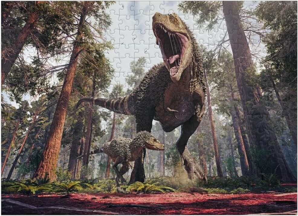 MyPuzzle Tyrannosaurus Rex and His Cub - Premium 1000 Piece Jigsaw Puzzle for Adults