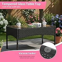 Vista 3 de FDW Juego de muebles de ratán y mimbre para patio, silla de mimbre para patio, juego de 4 piezas para uso en interiores y exteriores, con sofá