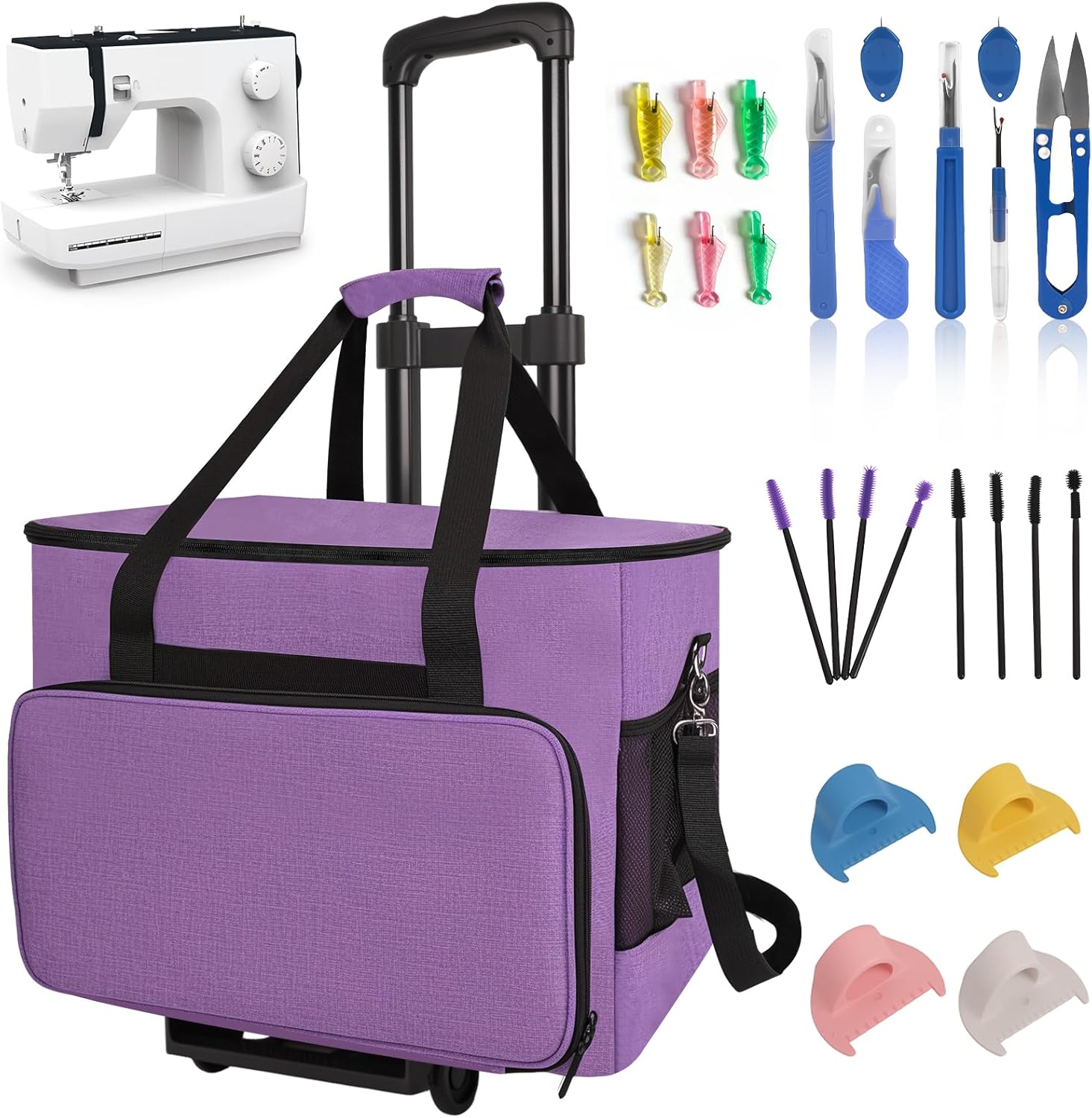 26 PCS Sewing Machine Case Set, Includes Portable Sewing Machine Bag, Suture Remover Kit, Threaders, Cleaning Brushes & Multifunctional Sewing Tool, Suitable for Standard-Sized Sewing Machines