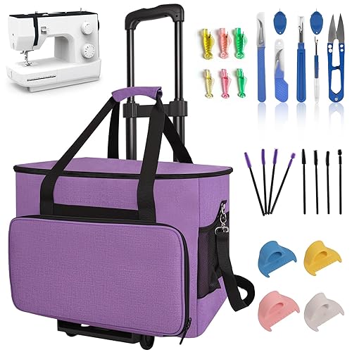 26 PCS Sewing Machine Case with Wheels Set, Includes Portable