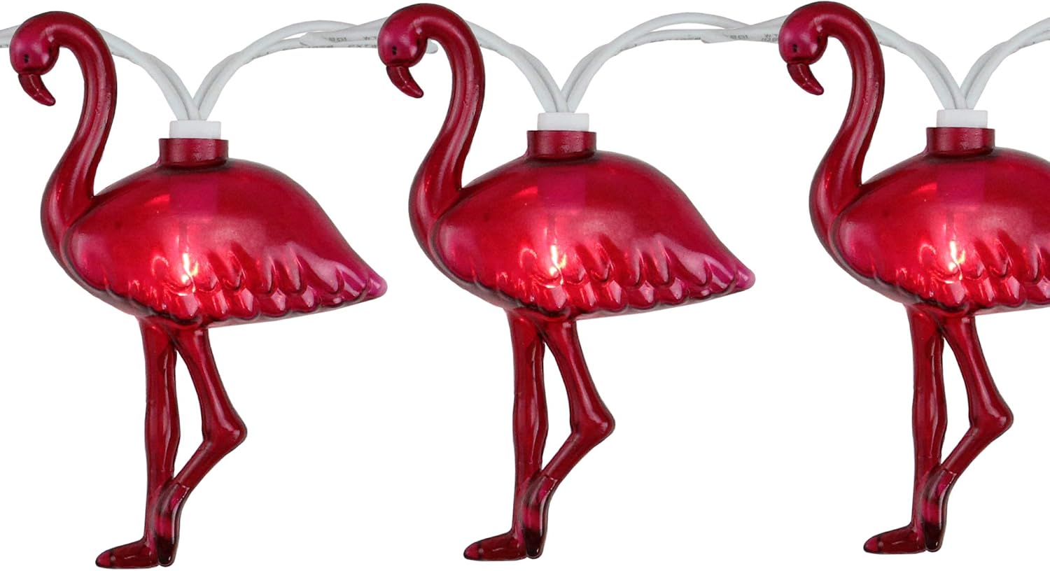 Northlight 10 Pink Flamingo Summer Garden Patio Lights - 7.5 ft White Wire