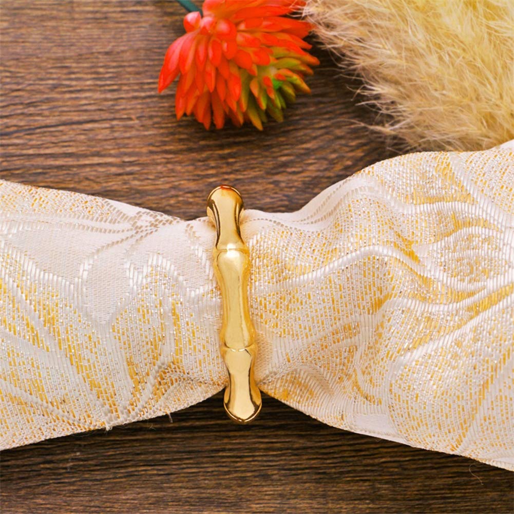 6 Stück Serviettenringe in Bambusform, Handtuchringe aus Metall für Familienessen, Hochzeiten und Partys – Tischdekoration
