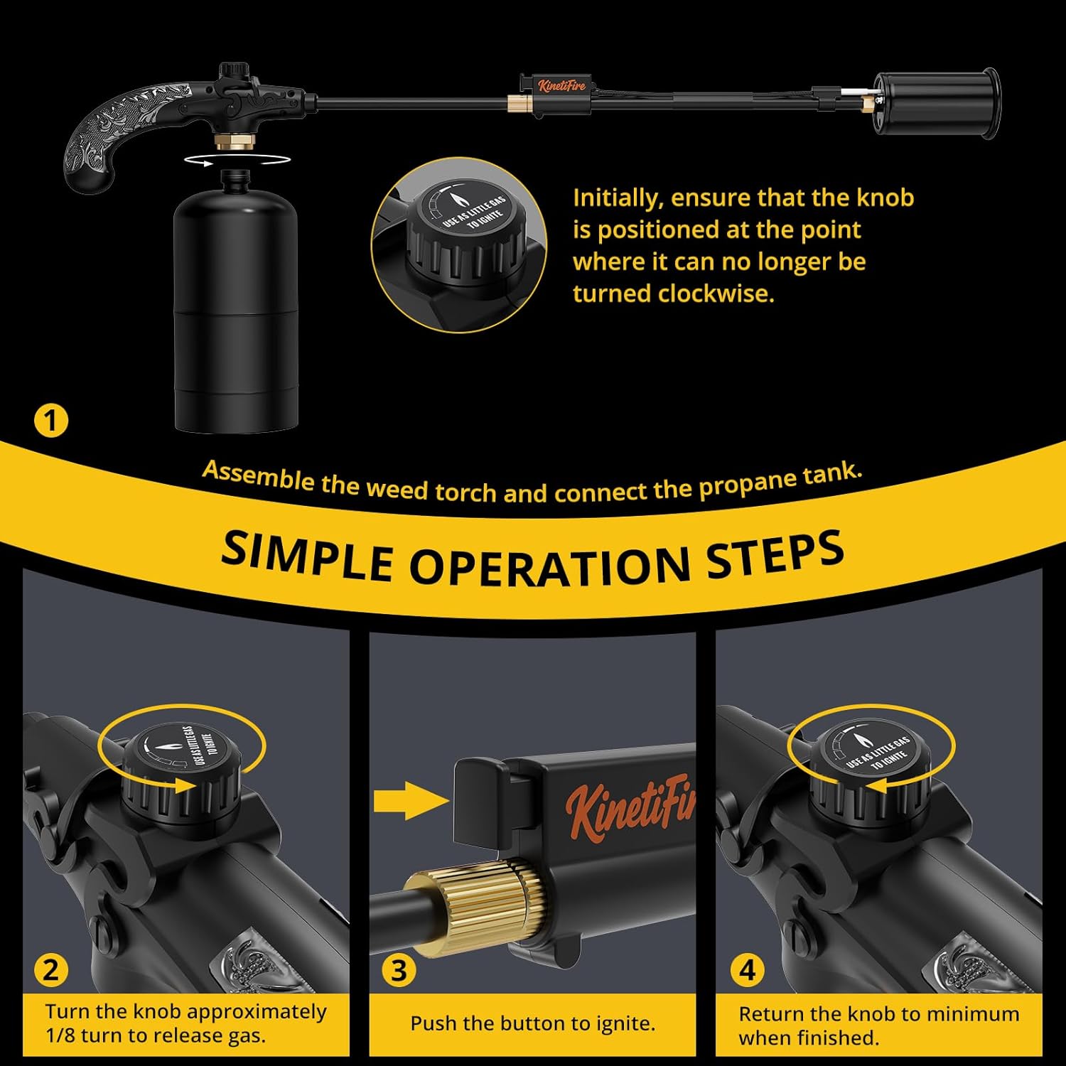 Propane Torch Weed Burner, High Output Weed Torch, All-Black