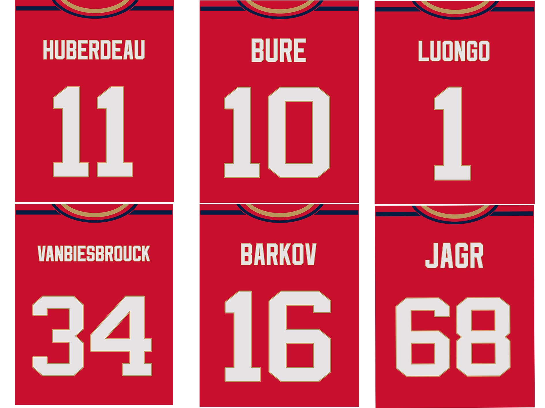 TnT Prints Florida Panthers Poster, Florida Panthers Wall Decor, Florida Panthers Prints, Hockey Poster, NHL Posters, Panthers Poster, Panthers Decor - Set of 6 (8x10) - Unframed