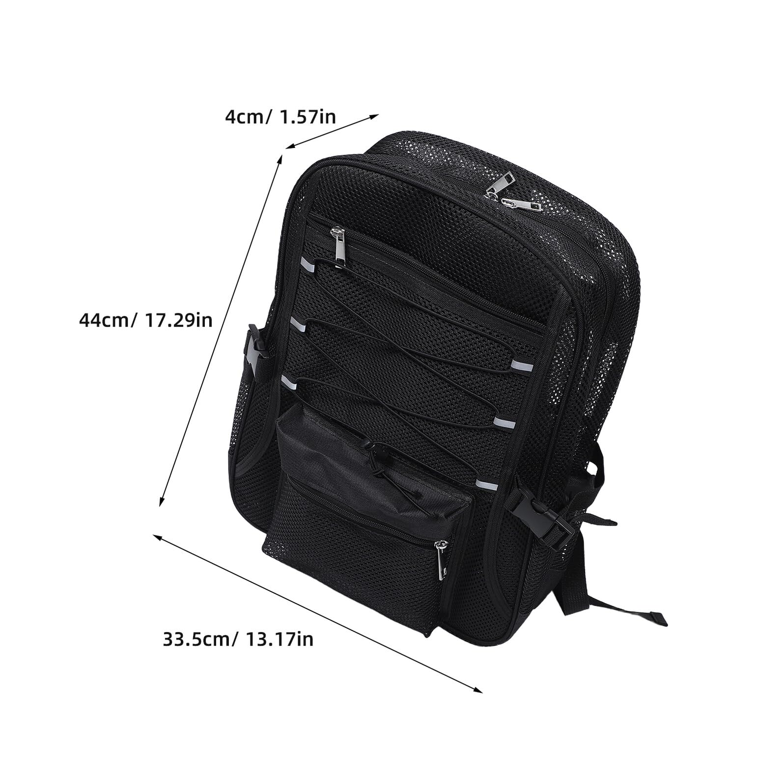 Mochila Deportiva de Malla para Viajes, Negra, Plegable y Transpirable