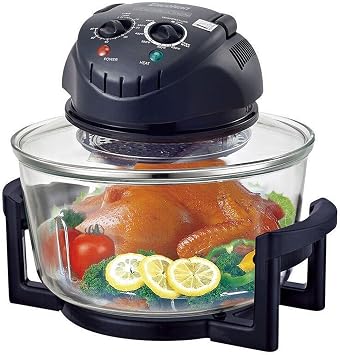 Halogen Air Fryer 1300W Multi-purpose Countertop Oven - Retains Nutrients & Flavours White, Manual Temp & Timer, 130-230 C Adjustable - Multi-function