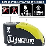 URBAN UR10 Antivol Moto Homologué SRA, Bloque Disque avec Alarme Intelligente | 120dB, LED, Warning, Sensibilité A+, X2 ON | Serrure Haute Sécurité, Bloc Double Verrouillage ø10mm, Acier Endurci - 4