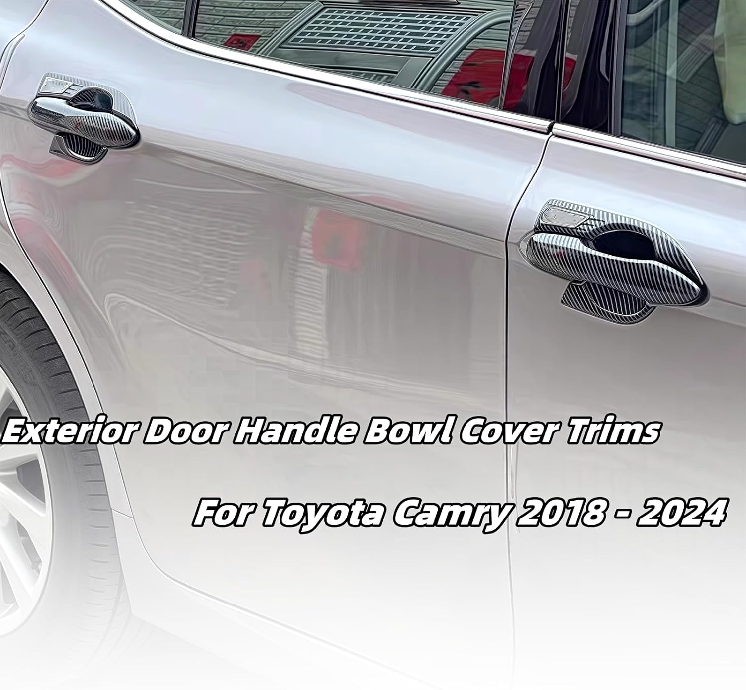 Exterior Door Handle Bowl Cover Trim Set for Toyota Camry LE SE XLE XSE 2018 2019 2020 2021 2022 2023 2024 2025 8th 8.5th Gen (Glossy Black)