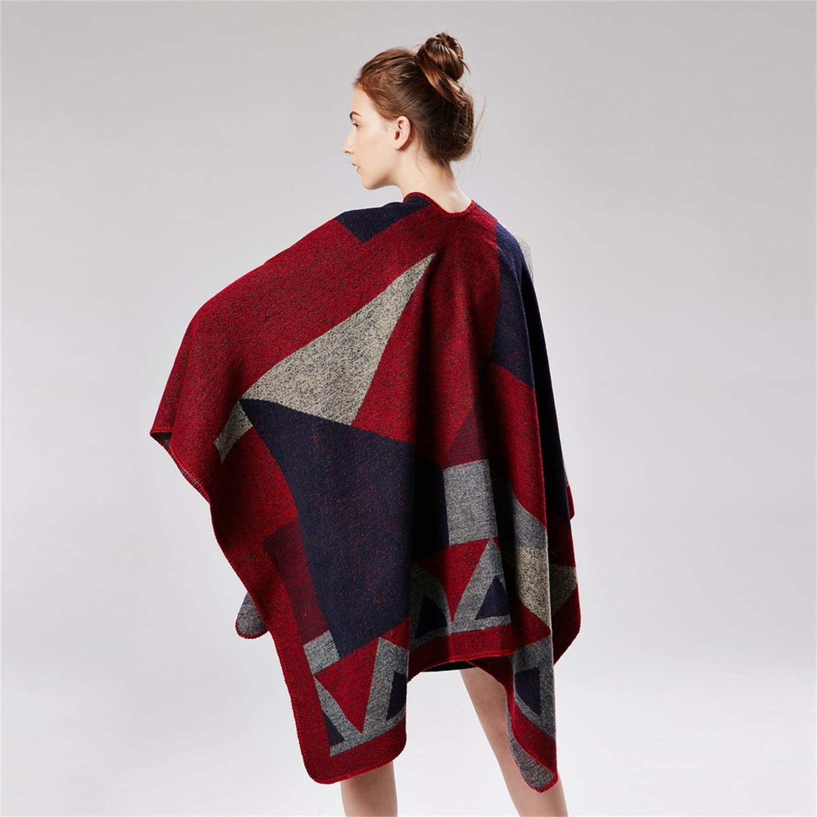 Scialle da Donna Il Caldo Scialle Invernale da Donna avvolge Il Mantello del Poncho per Le Donne