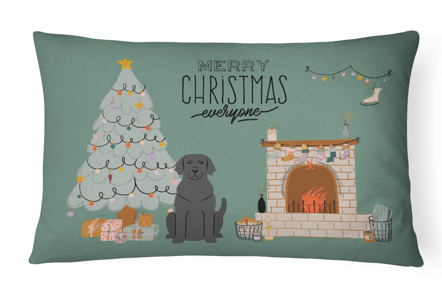 Coussin labrador noir en toile lavable machine pour canapé et terrasse