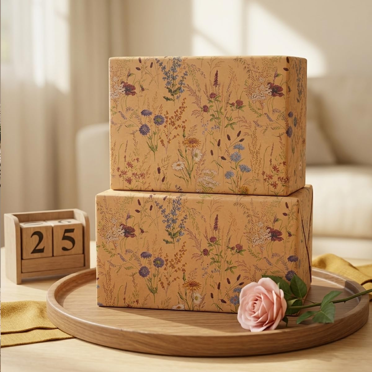Vintage Floral Wrapping Paper Roll - 5m -7 Vintage Floral Wrapping Paper Roll - 5m -7