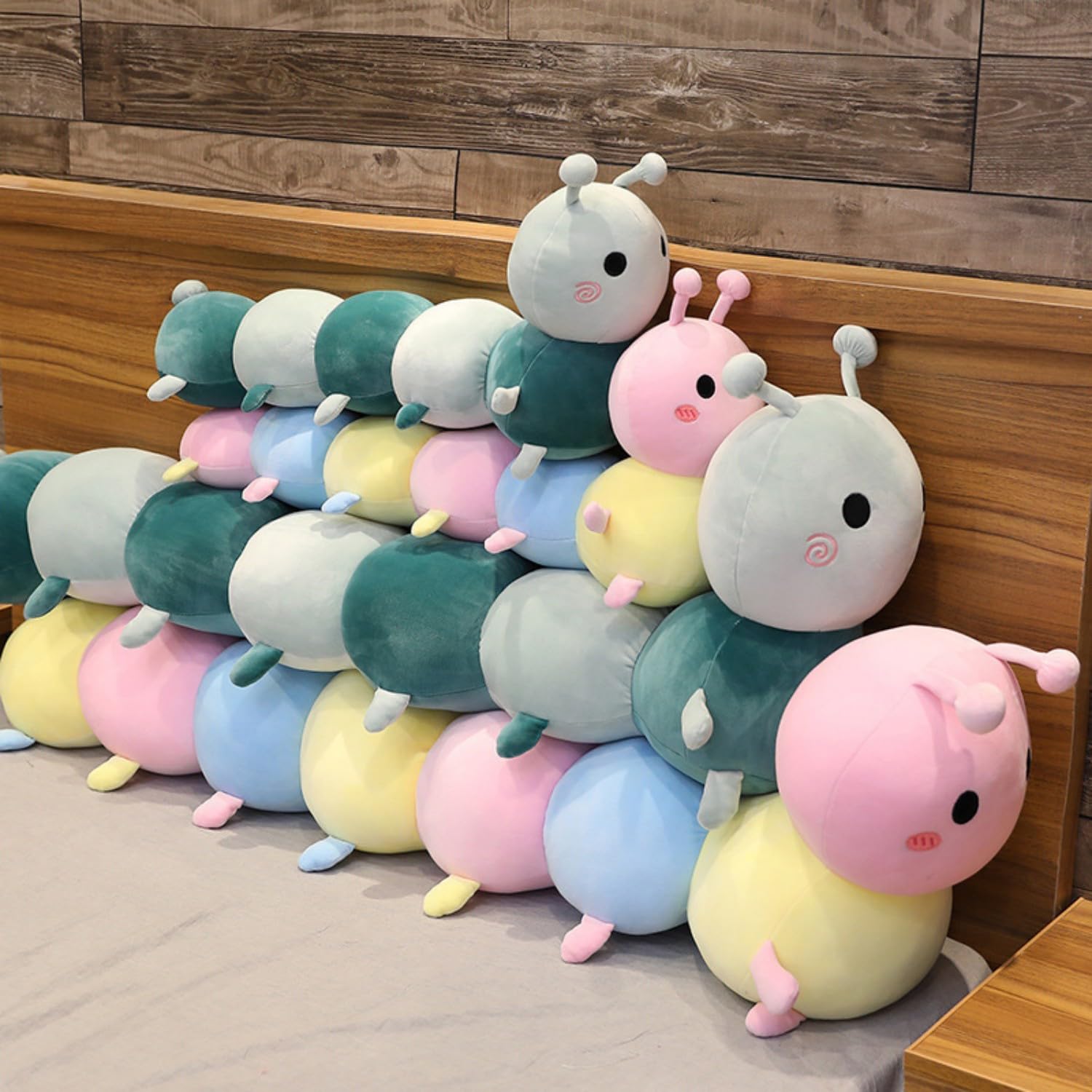 Kuscheltier Plüschtier Raupe, Regenbogen Raupe, Weiches Wurfkissen, Plüschspielzeug, Plüschpuppen (100 cm, Grün)