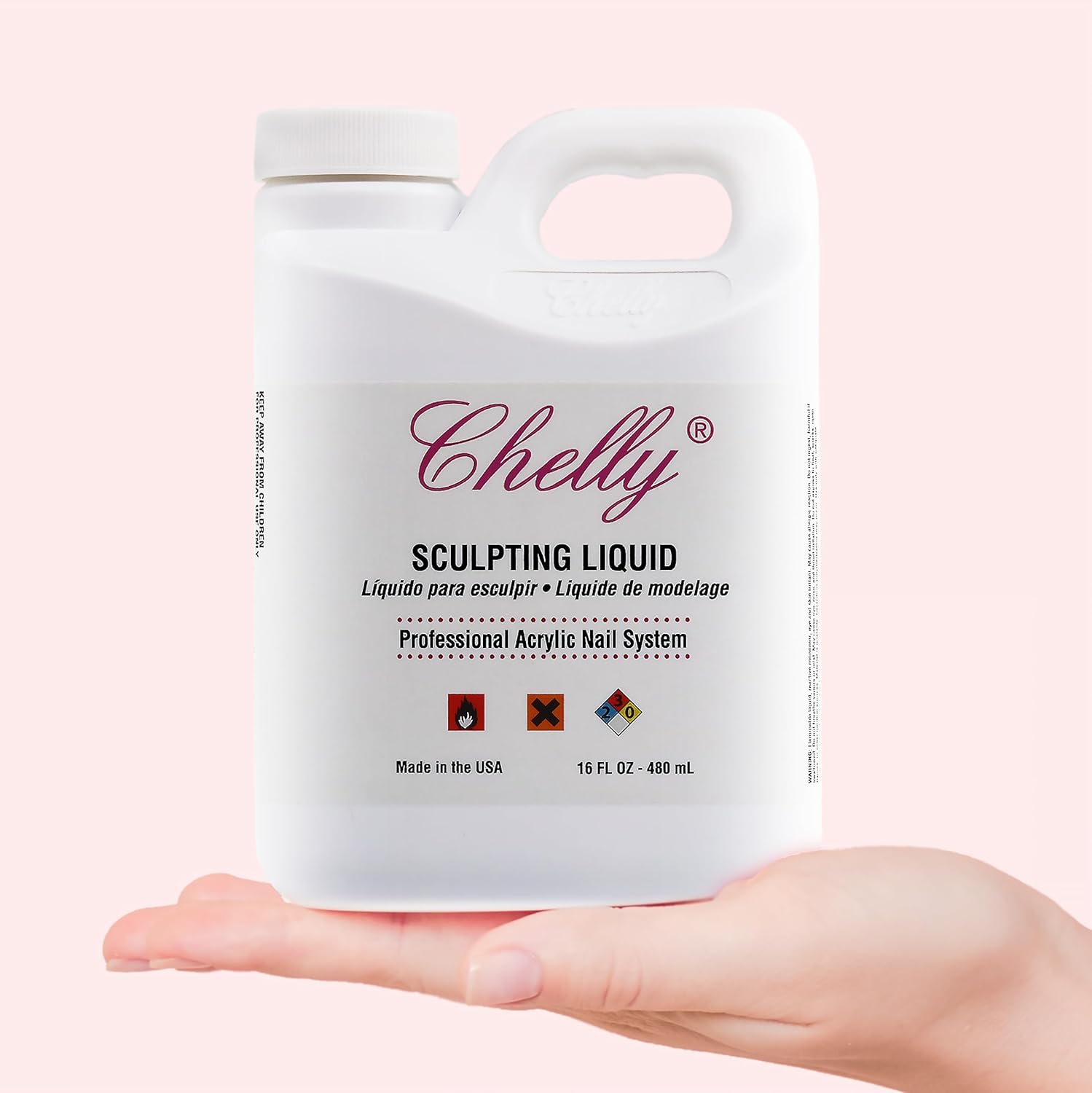 Chelly Sculpting Liquid, 16 Fl Oz, Professional Acrylic Nail System, Low Odor, MMA-Free, Non-Yellowing